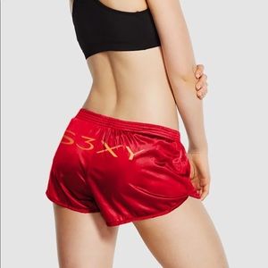 Tesla short shorts, sexy shorts, women's large, red